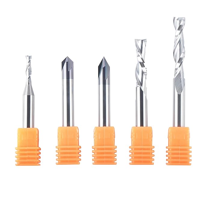 SpeTool 5-Piece Up/Down Cut & V-Groove Bit Set product photo