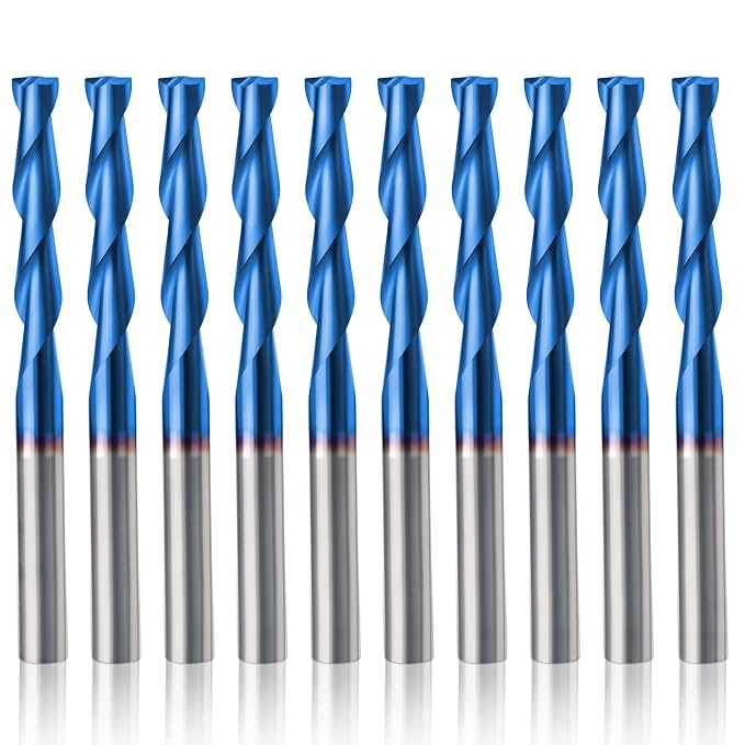 HQMaster CNC Router Bits 10-Piece Upcut End Mill Set product photo