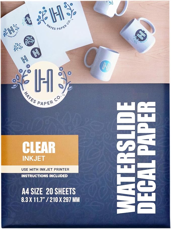 Hayes Clear Waterslide Decal Paper for Inkjet (A4, 20 sheets) product photo
