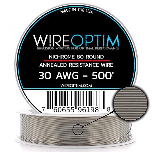WIREOPTIM 30AWG Nichrome 80 Resistance Wire (500ft) product photo